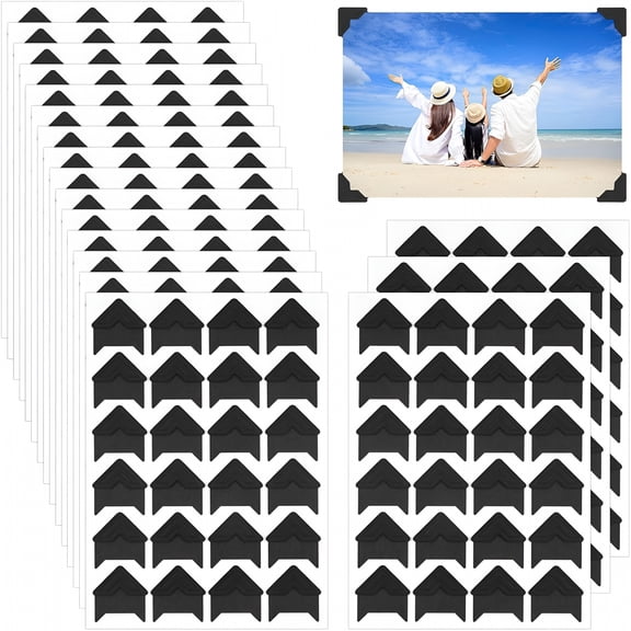 CCOCC 432 Pcs Photo Corners Self Adhesive,Acid Free Picture Corners for Scrapbooking,Photo Corners for DIY Scrapbooking,Photo Album,Memory Books,Diary (Black)