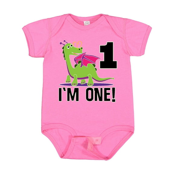 Inktastic First Birthday Girl Dragon Girls Baby Bodysuit