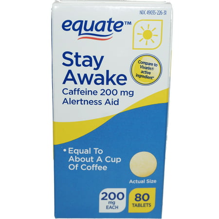Equate Stay Awake Caffeine Alertness Aid Tablets, 200 mg, 80 (Best Over The Counter Caffeine Pills)