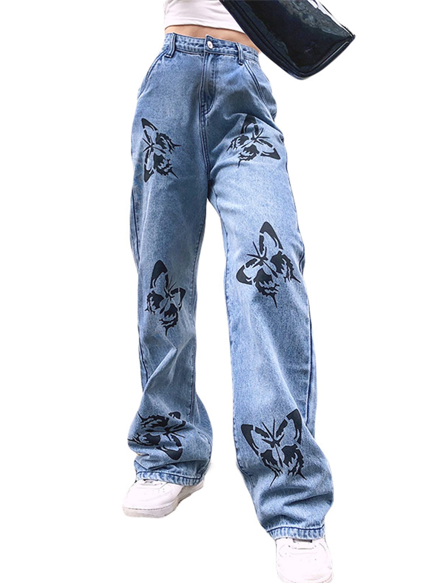 Sexy Dance Women High Waist Jeans Loose 