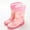 Pink*, variant on OSOLU Children Girls Rain Boots Winter Plush Warm Comfortable Rubber Booties Outdoor Play Snow Boots -Resistant Fun Vibrant Shoes