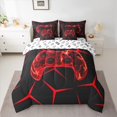 thumbnail image 2 of Homewish Gamer Gaming 7-Piece Twin Bedding Sets,Modern Geometric Hockeycomb Bedding Comforter Set,Red Gamepad Sheet Sets For Boys Teens,Microfiber Bedroom Decor Reversible, 2 of 8