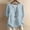 Blue, variant on YHAJDS Basic Tops for Innerwear or Summer T Shirts Womens Tops Short Sleeve Round Neck Linen Bamboo Button Placket Tee