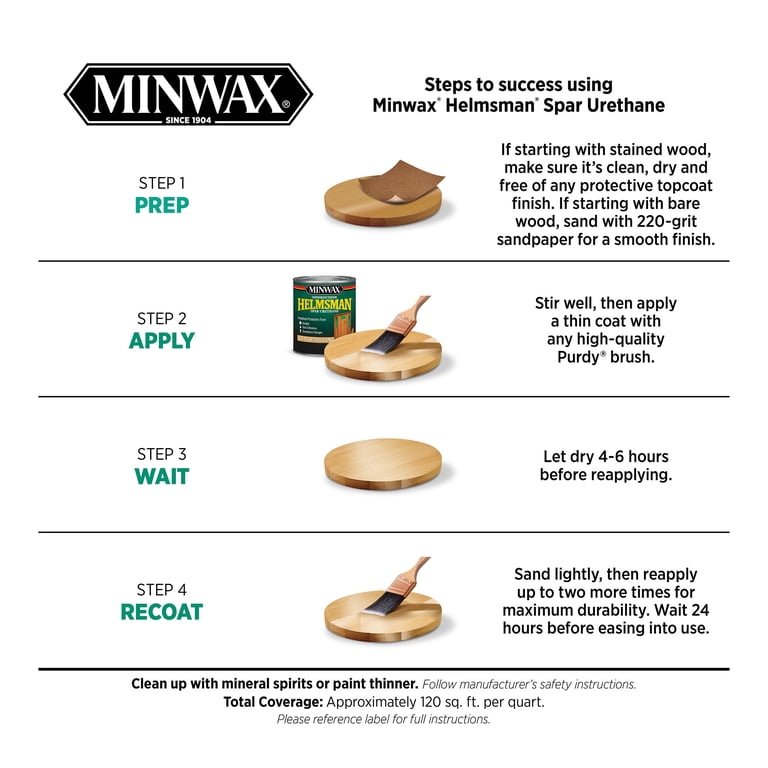 Minwax Helmsman Spar Urethane, Clear Satin, 1 Quart photo 2