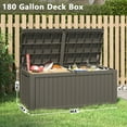 thumbnail image 2 of Bifanuo 180 Gallon Deck Box, Resin Outdoor Storage Box, Waterproof and UV Resistant Lightweight Indoor Storage Deck Box for Pool Supplies, Garden Tools, Toys, 2 of 8