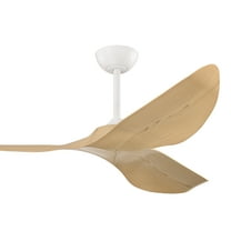 Duncan 52 in. Indoor White and Brown Finish Ceiling Fan with Light Kit