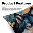 thumbnail image 2 of Wolf Velvet Throw Pillow Covers Set of 2 - 16x16, 18x18, 20x20 Inches - Unique Patterns - Bed Pillow Inserts Included for Various Occasions, 2 of 6