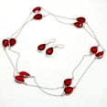 thumbnail image 2 of Mozambique Garnet Pear Shape Gemstone Handmade Engagement Jewelry Chain+Earrings, 2 of 6
