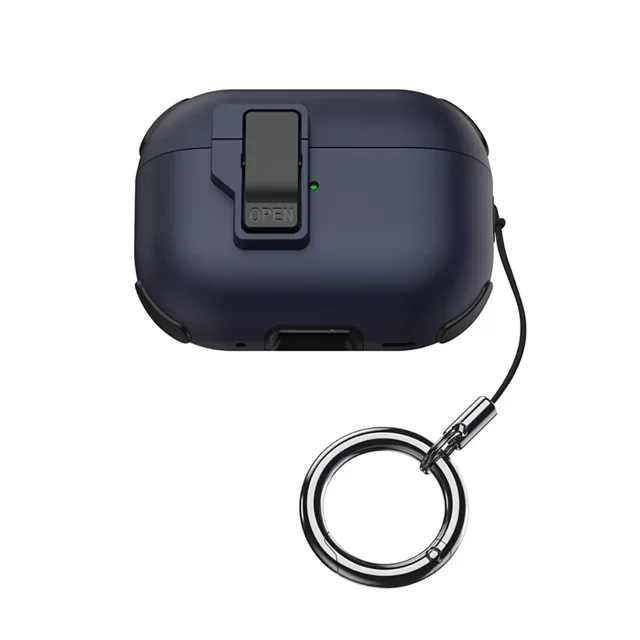 GadgetCom Étui de Remplacement Compatible avec Apple AirPods Pro 1 2, Étui de Protection TPU PC à Ouverture Instantanée avec Verrou Sécurisé et Courroie