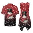 thumbnail image 7 of Psesaysky Couples Christmas Matching Outfits Snowman Snowflake Print Elegant Sundress Plus Size Women Summer Tunic Dress with Pockets or Short Sleeve Mens Shirts, 7 of 7