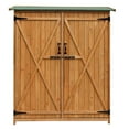 thumbnail image 5 of IVV 64inch Outdoor Storage Cabinet, Wood Garden Shed, Outside Tool Shed, Vertical Organizer Cabinet with Double Lockable Doors for Outside, Garden and Yard, Natural and Green, 5 of 9