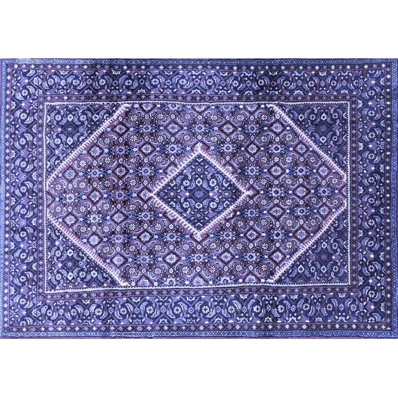 Ahgly Company Machine Washable Indoor Rectangle Persian Blue Traditional Area Rugs, 2' x 3'