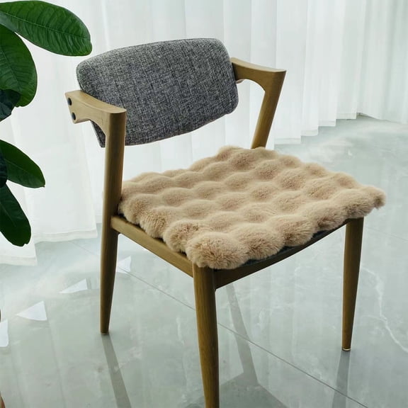 TTJ Plush Bubble Seat Cushion Non Slip Round Chair Pad Soft Thickened Dining Stool Cushion Comfortable Winter Warm Washable Decorative Home Seating Support