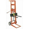 Wesco 260018 18 in. x 3 in. Two Wheeled Winch Operated Hydraulic Steel Pedalift With 40 in. Raised Height