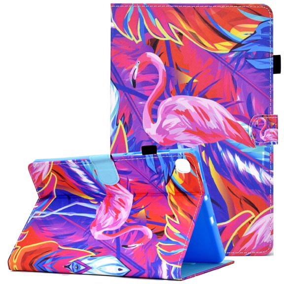 Galaxy Tab S6 Lite 10.4 inch Case 2020, Allytech PU Leather Scratch-Free Case with Auto Sleep/Wake Smart Folio Card Slots Pen Holder Case for Samsung Galaxy Tab S6 Lite T500/T505/T507, Pink Flamingo