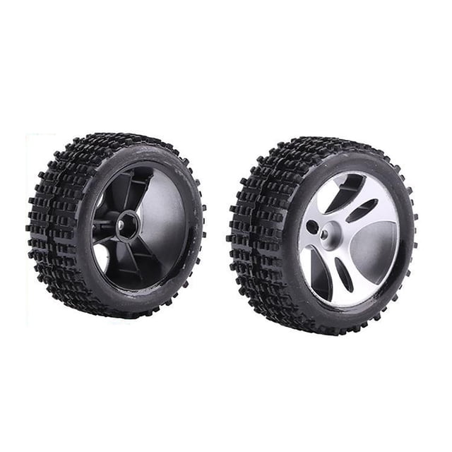RC Car Wheels for 1:10 Scale, Off-Road Rubber Tires, High-Grip Wheel Set with Precision Fit, Two-Tone Design, Durable Plastic Construction