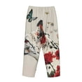 thumbnail image 3 of Lsque Floral Leopard Butterflies Print Women's Pajama Pants, Lounge Pant - Comfortable Home Wear,Elastic Waistband, Stylish Design-Large, 3 of 9