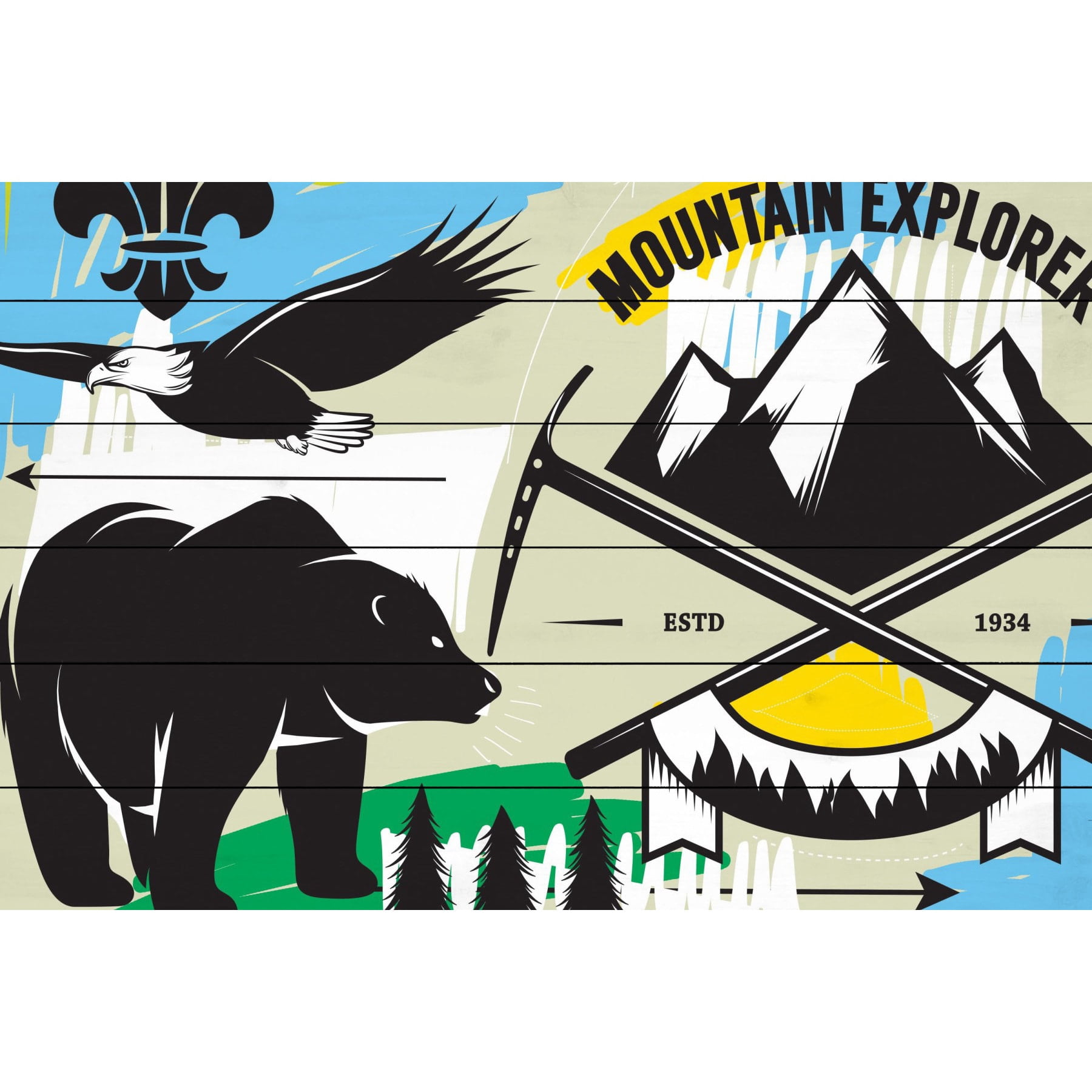 Marmont Hill "Explorer I" by Josh Ruggs Painting Print on White Wood