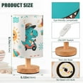 thumbnail image 3 of Dinosaur Driver Sun Table Lamp USB Bedside Desk Nightstand Lamp Printed Gifts Small Lamp Wood Base for Bedroom Living Room Kids Room College Dorm, 3 of 7