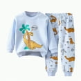 thumbnail image 5 of HCNTES Toddler Boys Dailywear Outfits Set 2-piece Pajamas Sleepwear Pjs for Baby Boys Spring Fall Winter Kids Loungewear Set(Light Blue,6-12 Months), 5 of 5