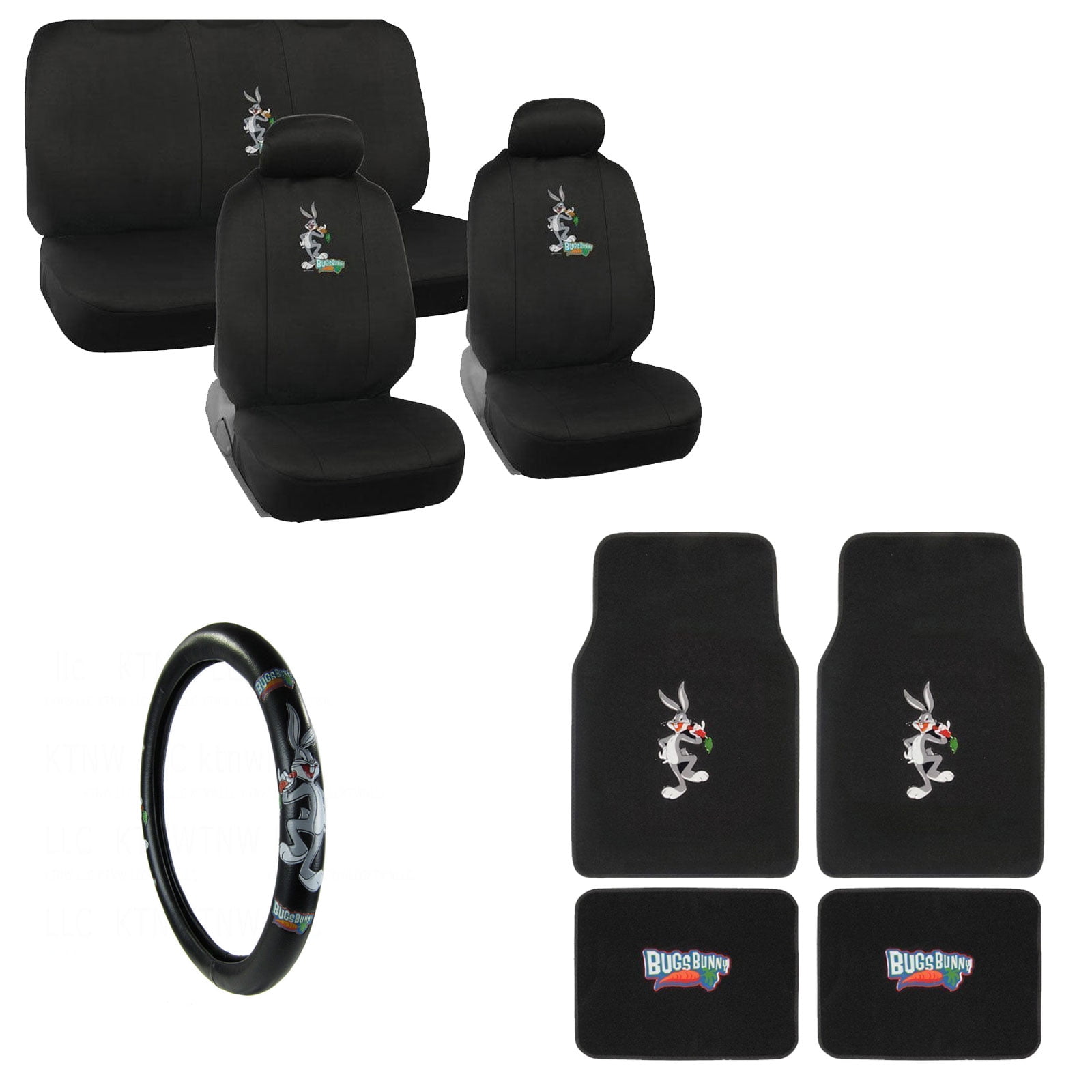 Bugs Bunny 4 Pc Carpet Floor Mats And 3 Seat Covers With Wheel Bugs Bunny 4 Pc Carpet Floor Mats And 3 Seat Covers With Wheel Cover Com