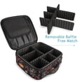 thumbnail image 4 of FORMRS Travel Makeup Bag Large Capacity Train Case Cosmetic Organizer with Adjustable Dividers, Black Floral Pattern, 4 of 8