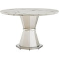 thumbnail image 6 of 46.85Inch Modern Round Dining Table, Marble Top Kitchen Table with Stainless Steel Base, Luxury Breakfast Table for Dining Room, Kitchen, 6 of 8