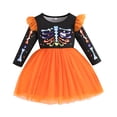 thumbnail image 1 of Robes pour Filles Halloween Tutu Fête Manches Longues Robe à Imprimé Dessin Animé pour Tout-Petit Bébé 9 Mois à 5 Ans Tenue Décontractée de Jeu, 1 of 9