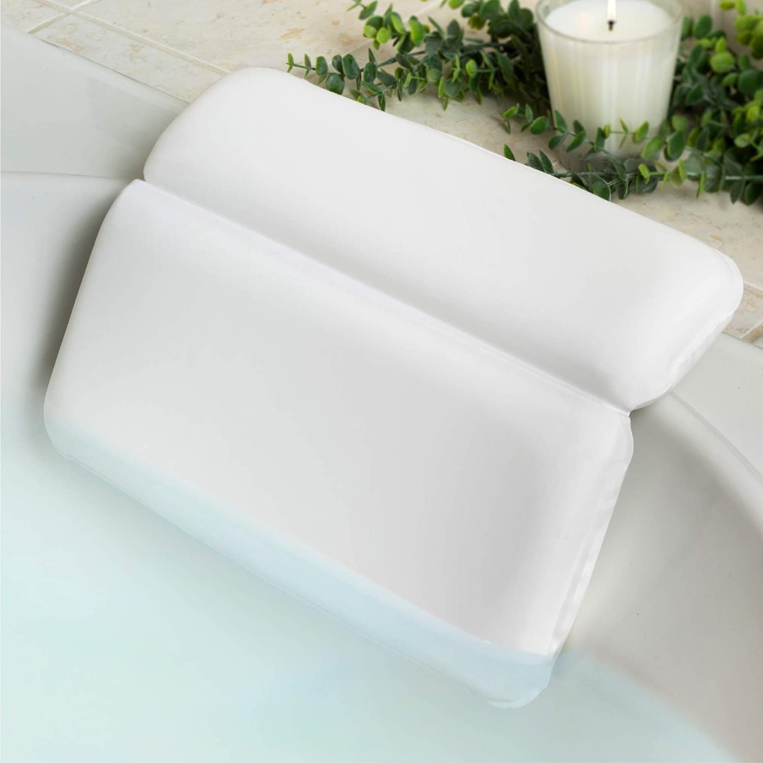 COSMONIC Bath Pillow Bathtub Spa Pillow 7 Powerful Suction Cups Bath