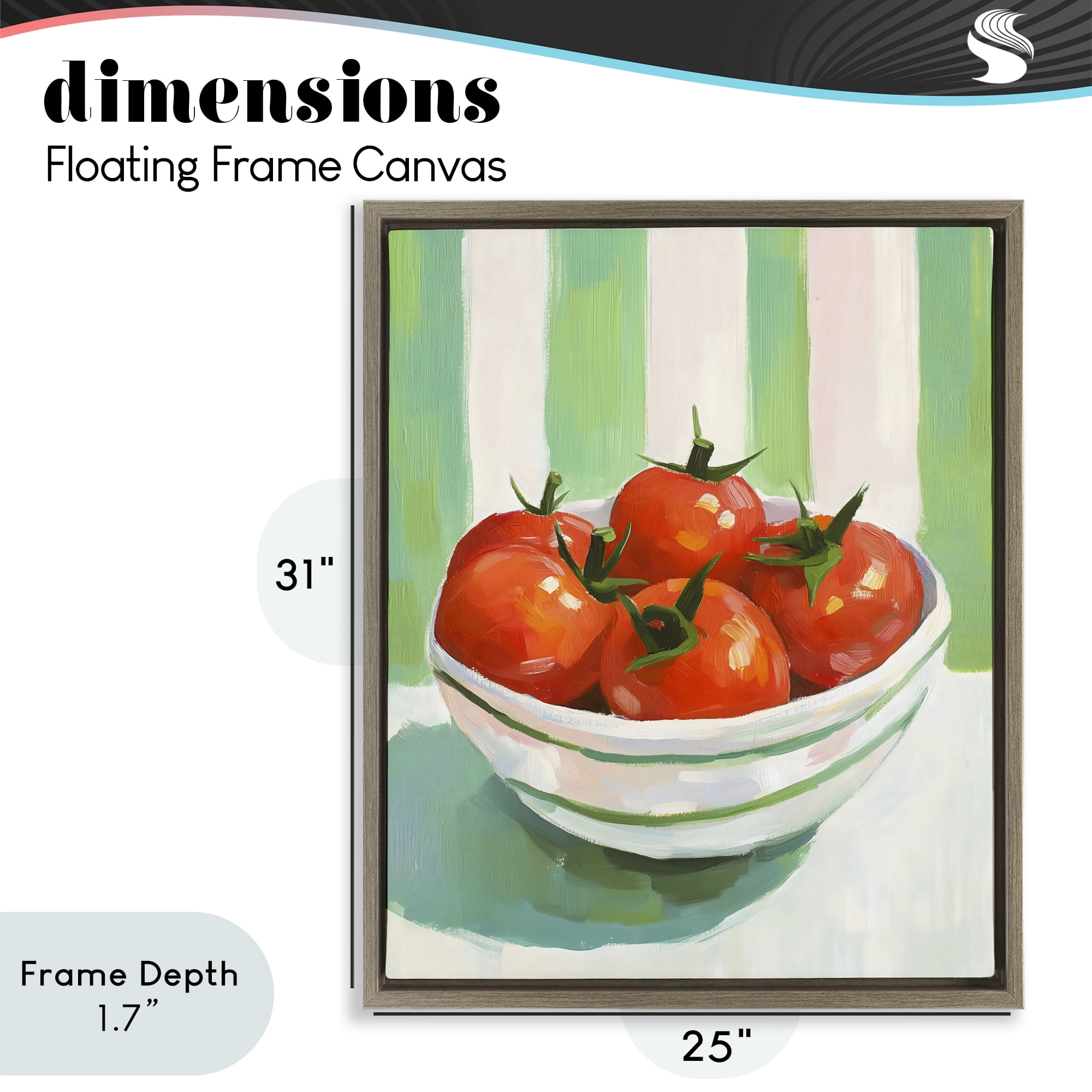 Stupell Industries Bowl of Fresh Tomatoes Brown Framed Floater Canvas Wall Art, design by The Prints Vibe