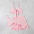 thumbnail image 3 of UPPADA Womens High Waisted Bikini Sets Flexible Comfy Swimsuits Halter Tie Back Bathing Suit Two Piece Swim Suits 2025 Color Block Bathing Suits Bikini and Bottom Pink,L, 3 of 7