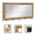 thumbnail image 3 of Kate and Laurel Pub Mirror with 5 Metal Hooks, Rustic Gray, 3 of 9