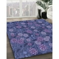 thumbnail image 3 of Ahgly Company Machine Washable Indoor Round Transitional Dark Slate Blue Purple Area Rugs, 7' Round, 3 of 7