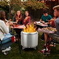 thumbnail image 6 of ChaoLink 16.5in Smokeless Fire Pit with Air Switch, Wood Burning Portable Stainless Steel Firepit with Stand and Ash Pan for Courtyard & OutdoorC, 6 of 7