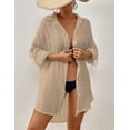 thumbnail image 6 of Bsubseach Women Blouse Tops Swimsuit Cover Up Button Down Beach Shirt Dress Bathing Suit Cover Ups for Swimwear Bikini, 6 of 9