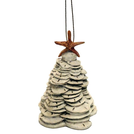 Resin Sand Dollar Stacked Christmas Tree Ornament with Starfish