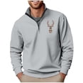 thumbnail image 1 of Blusa y camisa de manga larga con cuello alto para hombre, sudadera con capucha estampada, jersey deportivo con media cremallera, blusa de manga larga con cuello alto para hombre, blusa de poliéster, 1 of 4