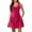 Hot Pink, variant on WRKEKC Short Sleeve Dress for Women, Summer Dresses for Women, Women's Casual Summer Dress Solid Color Crew Neck Mini Dresses With Pockets