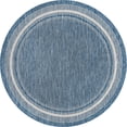 thumbnail image 1 of Unique Loom Tapis de Sol Extérieur 7' 10 x 7' 10 Rond Bleu/beige, 1 of 1