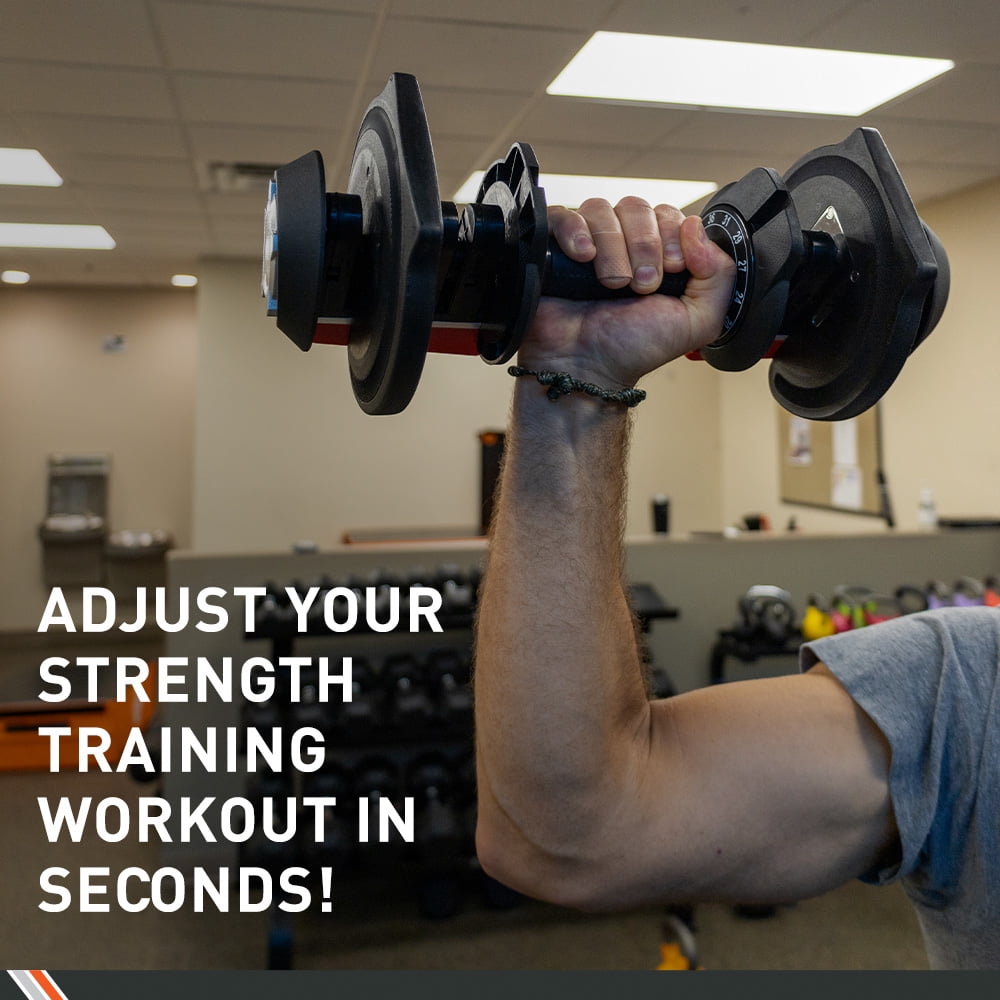 Body Sport Adjustable Dumbbells Set — 3 to 40 Lbs., 12 Weight Settings, Locking Safety Mechanism, Space-Saving Design for Home Gym