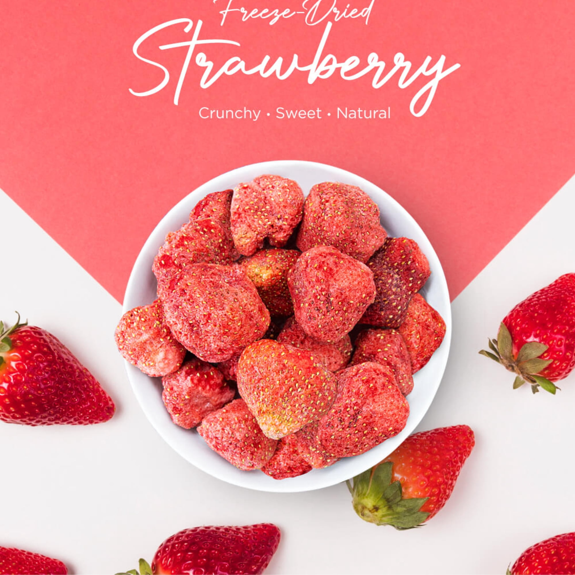 So Natural Freeze Dried Strawberry Slices, Non-GMO Gluten Free and Vegan-Friendly Fruit Snacks with Light Crunchy On The Go Snacking Kids Adults Lunchbox Lunch Travel Pantry Stock 0.6oz Pack of 3
