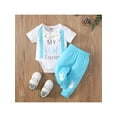 thumbnail image 2 of Kiapeise Newborn Baby Boy Infant Girl My First Easter Outfit Romper+Bunny Pants Short Sleeve Rabbit Clothes Gentlemen Set, 2 of 9