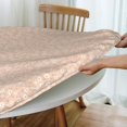 thumbnail image 4 of Round Fitted Tablecloth 44 Inch, Cute Small Beige Flower Round Table Cover Water Resistant Table Cloths Fabric Tablecloth for Dining, Party, Buffet, Wedding, 4 of 8