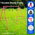 thumbnail image 3 of 440lbs Swing Set-43" Saucer Tree Swing&71" High A Frame Swing Stand Heavy Duty,All Weather Resistance,Durable&Sturdy Textiline &Powder-Coated Tubes,Suit Kids Backyard Outdoor, 3 of 7