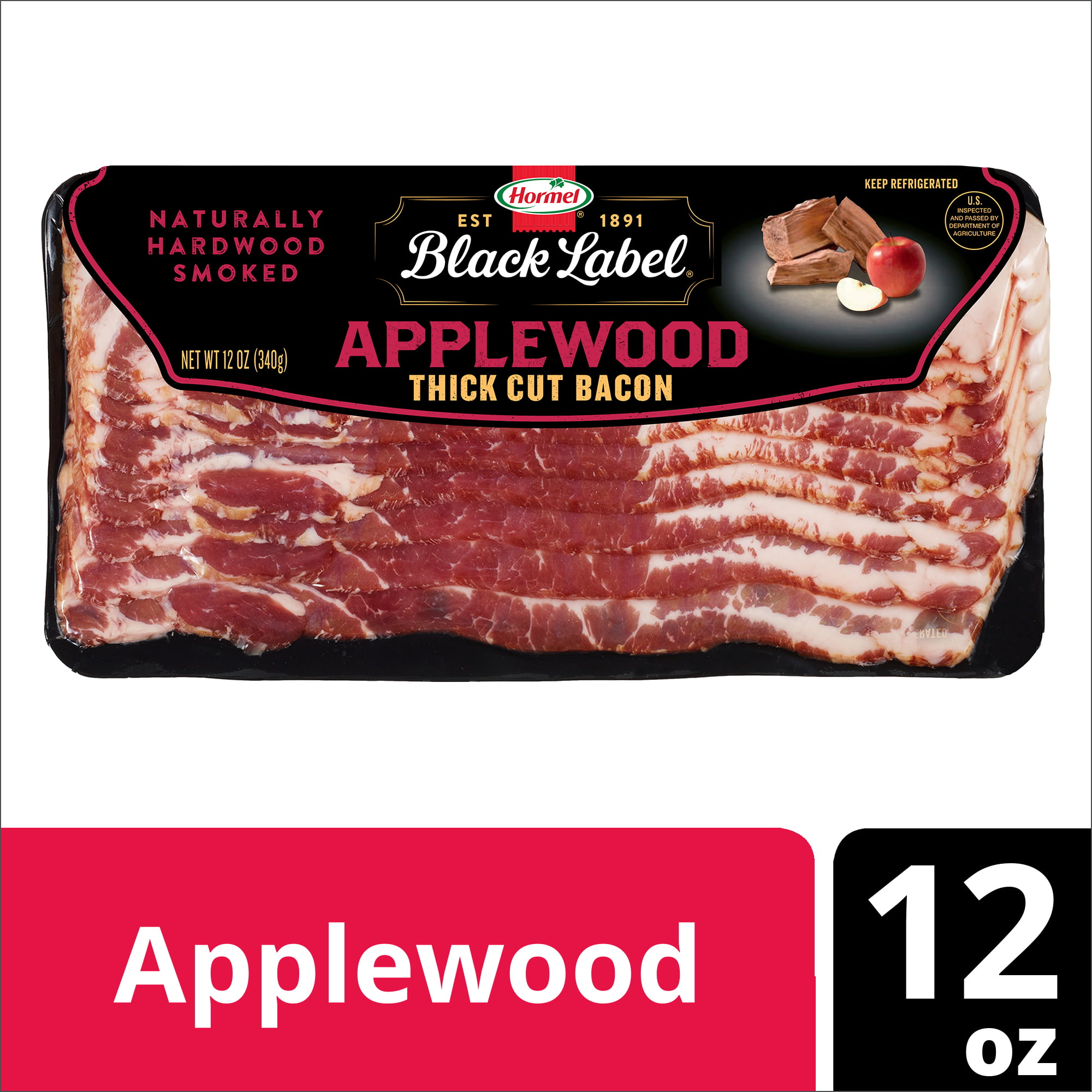 Hormel Black Label, Premium Applewood Pork Bacon, 12 oz