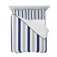 thumbnail image 7 of Quilts Full Size Bedding Set, Navy Blue Stripe Lightweight Quilted Comforter, Geometric Grey White Vertical Striped Soft Reversible Bedspread Coverlet with Pillow Covers for All Season, 78" x 90", 7 of 7