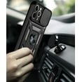 thumbnail image 6 of Sturdy Case for Apple iPhone 12 Pro Max (Not 12) with Slide Camera Window, Heavy Duty Military Grade Protection Phone Cover Built-in 360°Rotate Ring Stand for iPhone 12 Pro Max SJ Green, 6 of 8