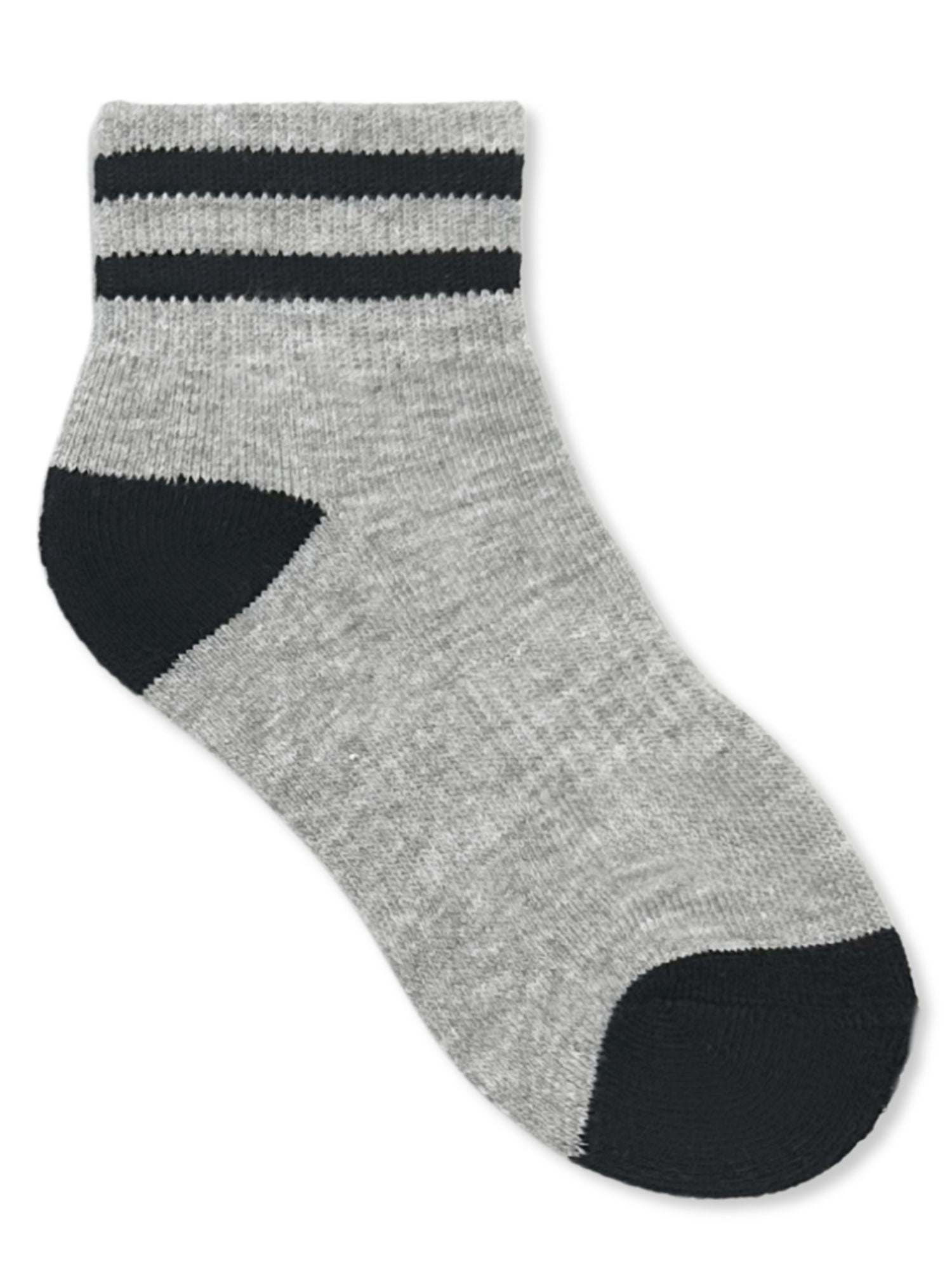 Wonder Nation Boys Sport Ankle Socks, 6-Pack, Sizes S-L