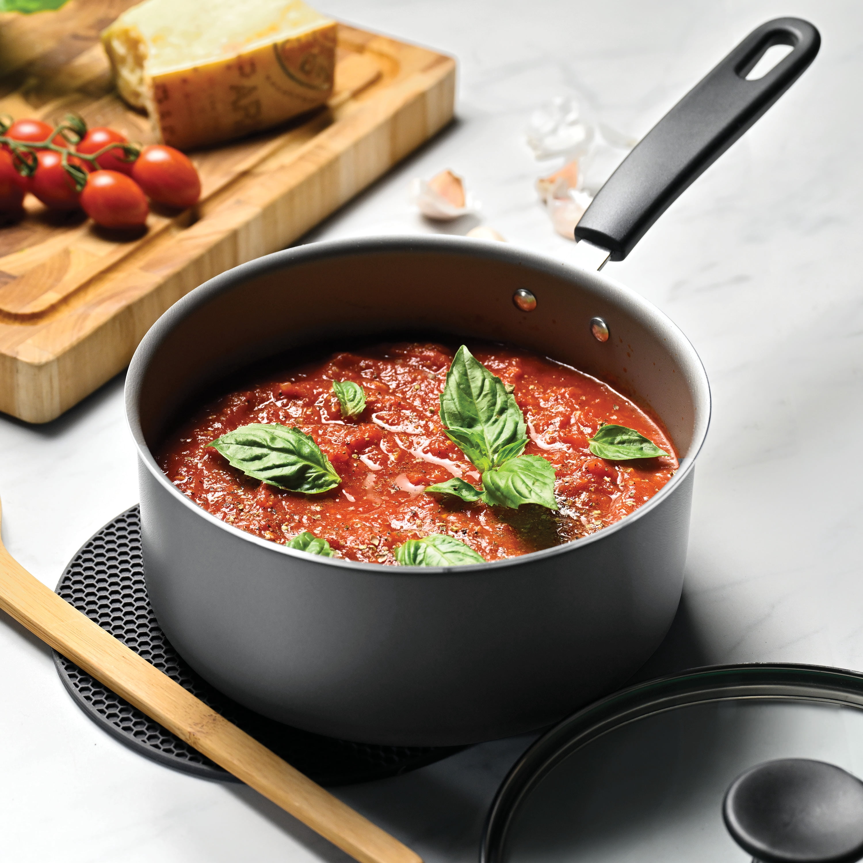 Tramontina Primaware 18-Piece Nonstick Cookware Set, Asphalt