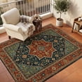 thumbnail image 5 of Vintage Washable Area Rug 5 x 7 ft Southwestern Traditional Red Floral Geometric Boho Soft Non‑Slip Rugs Stain Repellent Indoor Mats for Living‑Room, Formal Dining Room, Recreation Room, 5 of 9
